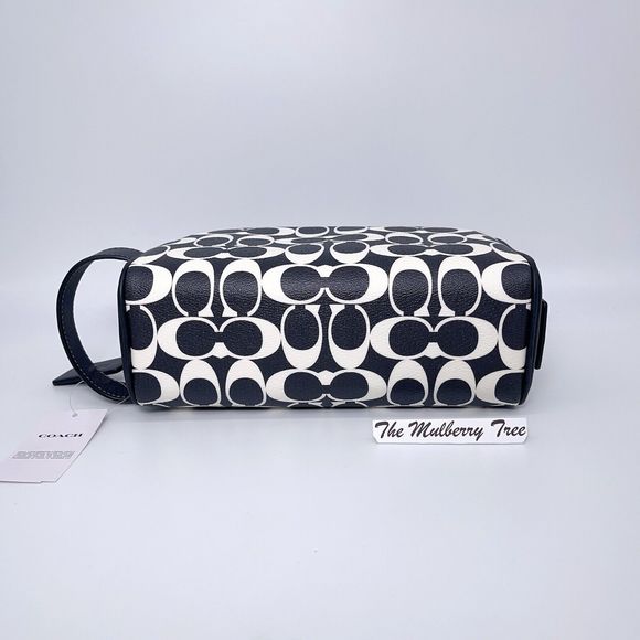 Coach CP202 Small Travel Kit In Signature Canvas Black Chalk Signature NWT $178 - Picture 4 of 9